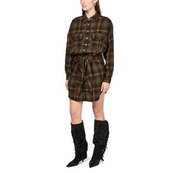 Isabel Marant Nueva Mini Dress in Khaki Brown 36 US 4 - Picture 1 of 6